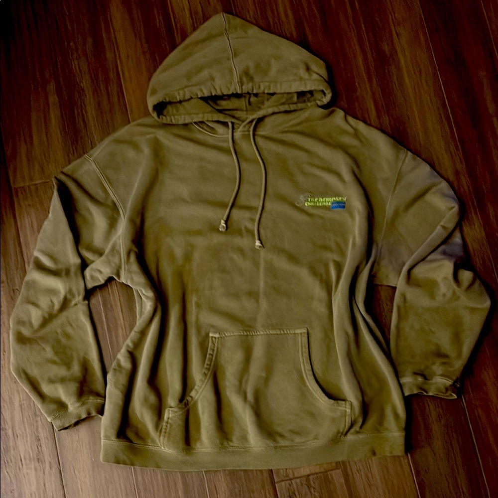 Sage green “The Dempsey Challenge” men’s XL hooded sweatshirt
